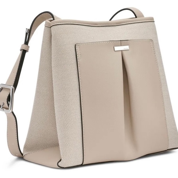 Calvin Klein Nickel Textured Woven Magnetic Snap Crossbody Bag!!!🤎 - Picture 2 of 8